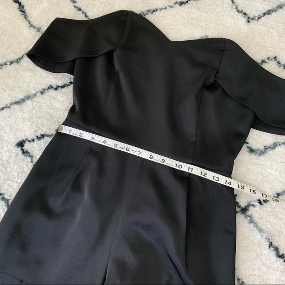 J.O.A. Black Silk Off the Shoulder Romper - Picture 10 of 14